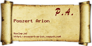 Poszert Arion névjegykártya